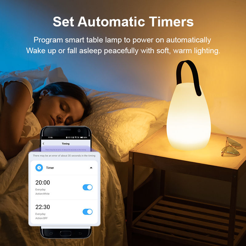 Custom Alexa Enabled WiFi Bluetooth LED Portable Smart Table Lamp