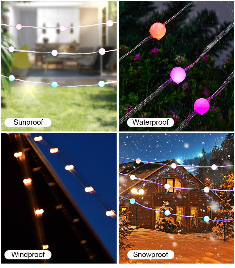 Outdoor Weatherproof Multi Colored RGBW LED Festoon String Lights