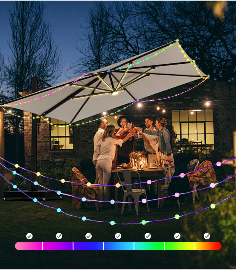 Outdoor Weatherproof Multi Colored RGBW LED Festoon String Lights