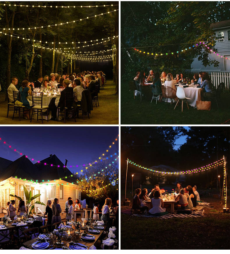 Outdoor Weatherproof Multi Colored RGBW LED Festoon String Lights