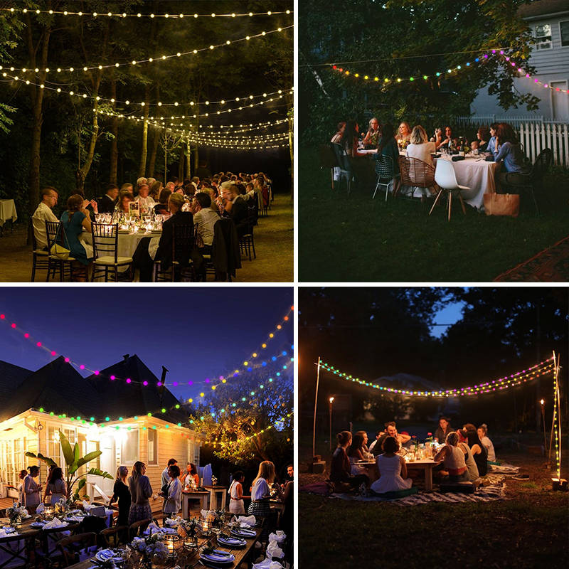 Outdoor Weatherproof Multi Colored RGBW LED Festoon String Lights