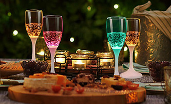 Light Up Champagne Glasses Act as the Festive Centerpieces for Holiday Tabletop Decor